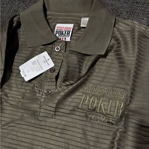 NWT small World Series Poker Olive Polo Shirt